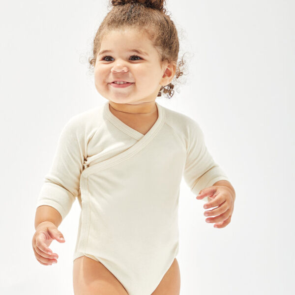 Baby long sleeve kimono bodysuit Thumbnail