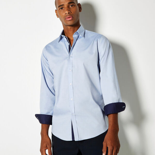 Contrast premium Oxford shirt (button-down collar) long-sleeved (tailored fit) Thumbnail