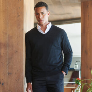 Cashmere touch acrylic v-neck jumper