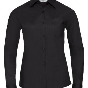 Women's long sleeve polycotton easycare poplin shirt