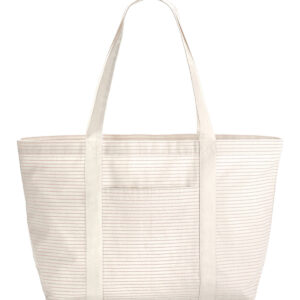 Striped organic cotton shopper